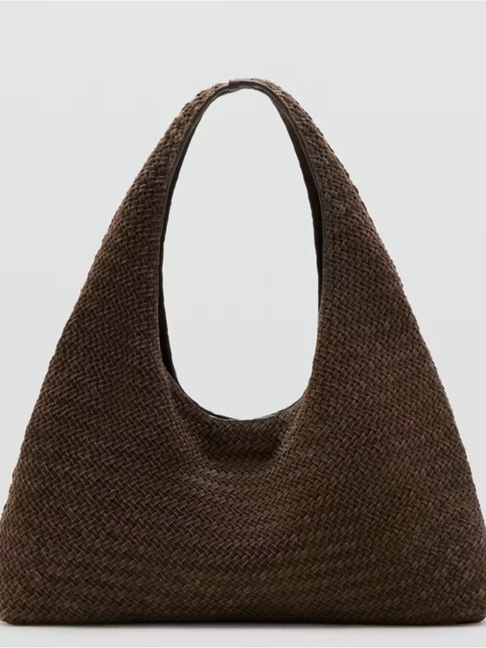 Mango Handbags - Mango Exclusive Online Braided Leather Shoulder Bag Brown NWOT